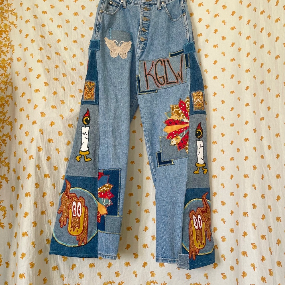 King Gizzard Upcycled Vintage Wrangler Jeans - Picture 4 of 12